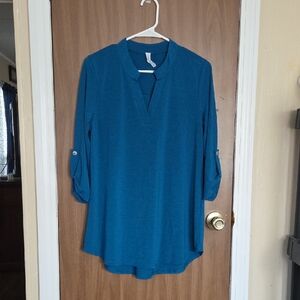 Honeyme Teal V-Neck Tunic